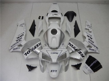 Plata Blanco Negro Repsol Carenado Moto Honda CBR 600 RR 03-04