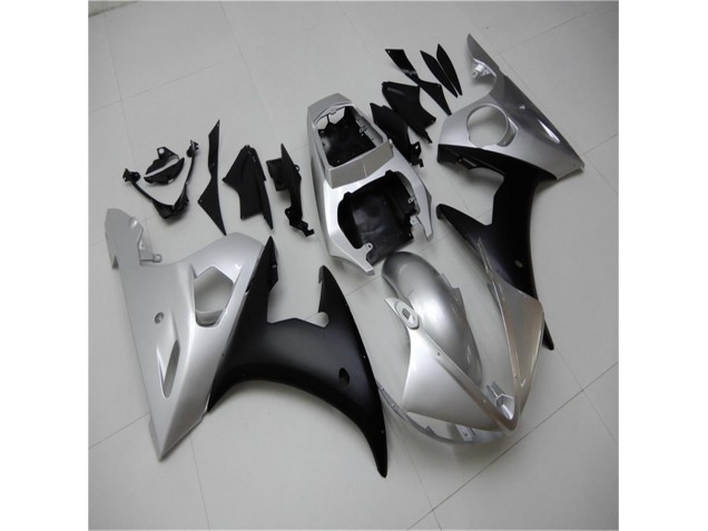 Plata Negro Carenado Moto Yamaha R6 03-05 Plata Negro Carenado Moto Yamaha R6 03-05