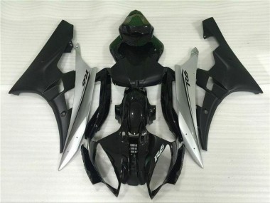 Plata Negro Inyección Kit Carenado Moto Yamaha R6 06-07