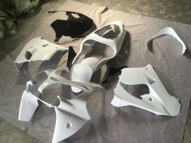 Pure Blanco Brillante Negro Carenado Moto Kawasaki ZX9R 00-01 Pure Blanco Brillante Negro Carenado Moto Kawasaki ZX9R 00-01