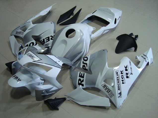 Repsol Blanco Plata Carenado Moto Honda CBR 600 RR 03-04 Repsol Blanco Plata Carenado Moto Honda CBR 600 RR 03-04