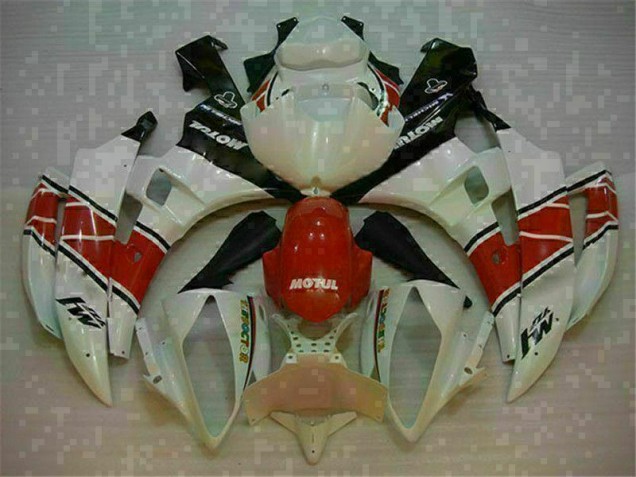 Rojo Blanco ABS Moto Plásticos Yamaha R6 06-07 Rojo Blanco ABS Moto Plásticos Yamaha R6 06-07