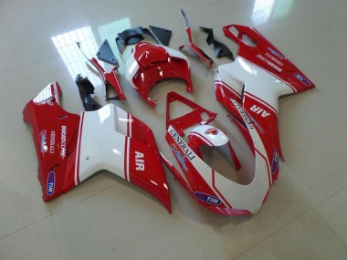 Rojo & Blanco Air Carenado Moto Ducati 848 1098 1198 07-14