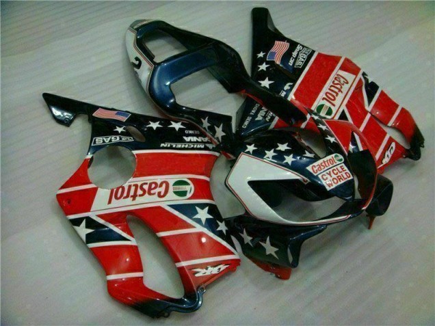 Rojo Blanco Azul Castrol Cycle World Carenado Moto Honda CBR 600 F4i 01-03 Rojo Blanco Azul Castrol Cycle World Carenado Moto Honda CBR 600 F4i 01-03