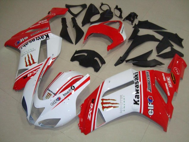 Rojo & Blanco Carenado Moto Kawasaki ZX6R 07-08 Rojo & Blanco Carenado Moto Kawasaki ZX6R 07-08