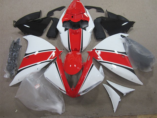 Rojo Blanco Carenado Moto Yamaha R1 12-14 Rojo Blanco Carenado Moto Yamaha R1 12-14