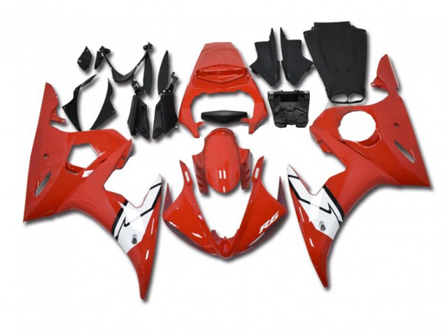 Rojo Blanco Carenado & Plástico Moto Yamaha R6 03-05