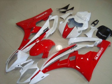 Rojo Blanco Carenados Moto Yamaha R6 06-07
