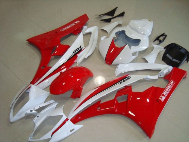 Rojo Blanco Carenados Moto Yamaha R6 06-07 Rojo Blanco Carenados Moto Yamaha R6 06-07
