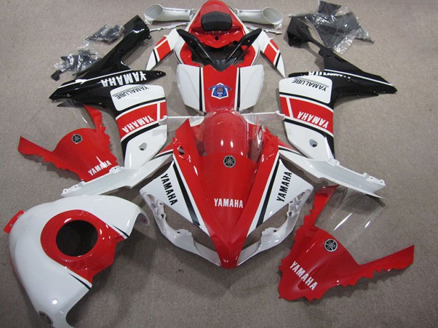 Rojo Blanco Kit Completo Carenado Moto Yamaha R1 07-08 Rojo Blanco Kit Completo Carenado Moto Yamaha R1 07-08