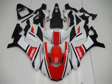 Rojo Blanco Kits ABS Carenado Motocicleta Yamaha R1 15-19