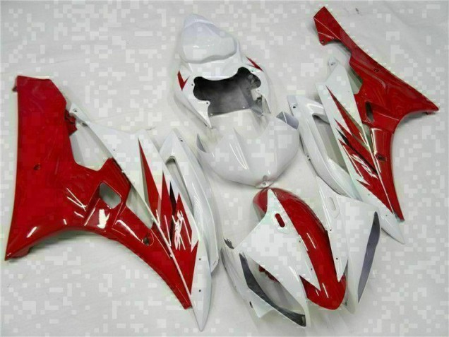 Rojo Blanco Kits Completo Carenado Moto ABS Yamaha R6 06-07 Rojo Blanco Kits Completo Carenado Moto ABS Yamaha R6 06-07