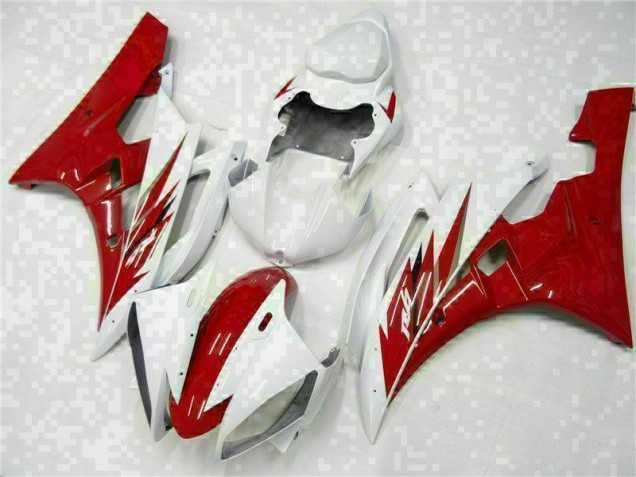 Rojo Blanco Kits Completo Carenado Moto ABS Yamaha R6 06-07 Rojo Blanco Kits Completo Carenado Moto ABS Yamaha R6 06-07