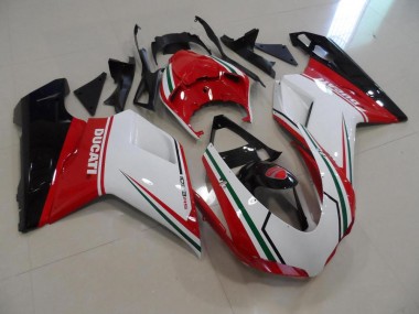 Rojo Blanco Kits Completo Carenado Moto Ducati 848 1098 1198 07-14