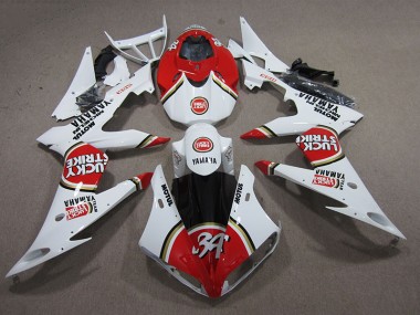 Rojo Blanco Lucky Strike Carenado Moto Yamaha R6 08-16