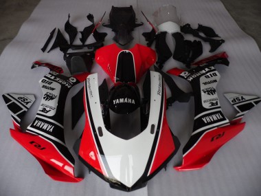 Rojo Blanco Negro Carenado Moto Yamaha R1 15-19