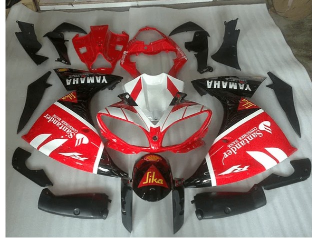 Rojo Blanco & Negro Graphic Carenado Moto Yamaha R1 12-14