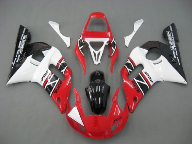 Rojo Blanco Negro Kit Completo Carenado Moto Yamaha R6 98-02 Rojo Blanco Negro Kit Completo Carenado Moto Yamaha R6 98-02