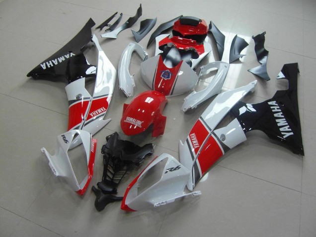 Rojo Blanco Negro Moto Plástico Yamaha R6 08-16 Rojo Blanco Negro Moto Plástico Yamaha R6 08-16