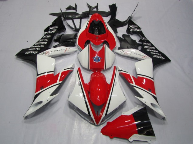 Rojo Blanco Negro Plástico Moto Yamaha R1 04-06 Rojo Blanco Negro Plástico Moto Yamaha R1 04-06