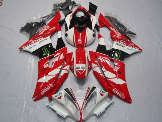 Rojo Blanco Rocol Carenado Moto Yamaha R6 08-16 Rojo Blanco Rocol Carenado Moto Yamaha R6 08-16