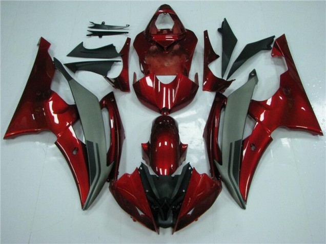 Rojo Gris Carenado Moto Yamaha R6 08-16 Rojo Gris Carenado Moto Yamaha R6 08-16