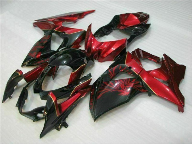 Rojo Llama Negro Carenado Moto Suzuki GSXR 1000 K9 09-16 Rojo Llama Negro Carenado Moto Suzuki GSXR 1000 K9 09-16