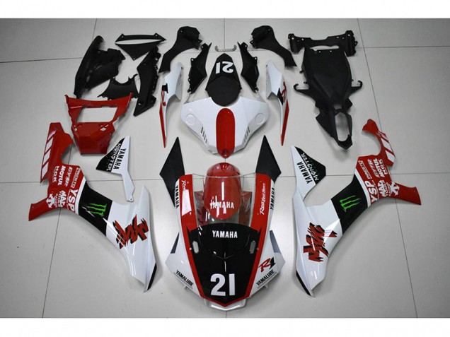 Rojo Negro 21 Carenado Moto Yamaha R1 15-19 Rojo Negro 21 Carenado Moto Yamaha R1 15-19