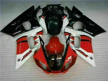 Rojo Negro ABS Kits Carenado Moto Yamaha R6 98-02