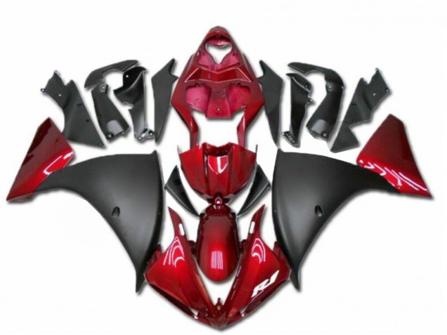 Rojo Negro ABS Moto Plástico Yamaha R1 09-11 Rojo Negro ABS Moto Plástico Yamaha R1 09-11
