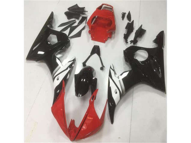 Rojo Negro Blanco Carenado Moto Yamaha R6 03-05 Rojo Negro Blanco Carenado Moto Yamaha R6 03-05