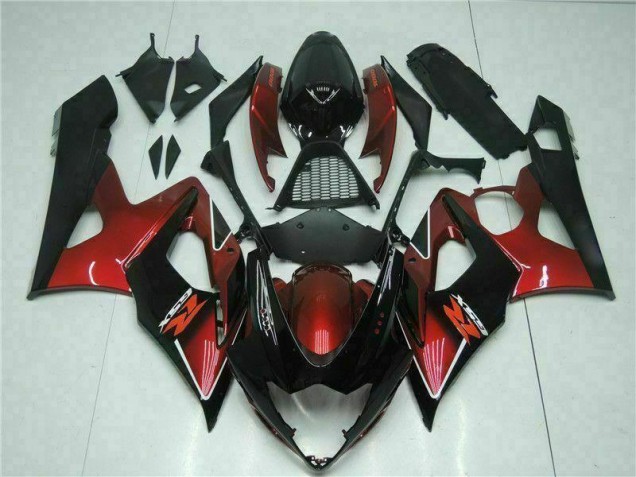 Rojo Negro Kit Completo Carenado Moto Suzuki GSXR 1000 K5 05-06 Rojo Negro Kit Completo Carenado Moto Suzuki GSXR 1000 K5 05-06