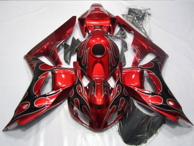 Rojo Negro Llama ABS Moto Plástico Honda CBR 1000 RR 06-07