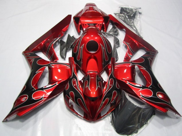 Rojo Negro Llama Carrocería Motocicletas Honda CBR 1000 RR 06-07 Rojo Negro Llama Carrocería Motocicletas Honda CBR 1000 RR 06-07
