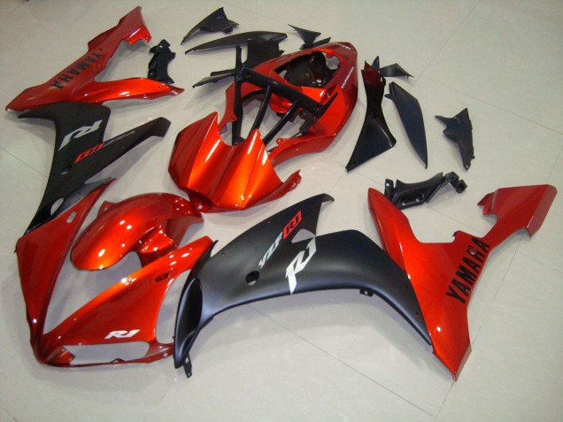 Rojo Negro Mate Carenado Moto Yamaha R1 04-06 Rojo Negro Mate Carenado Moto Yamaha R1 04-06