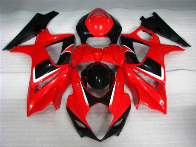 Rojo Negro Plástica Moto Suzuki GSXR 1000 K7 07-08 Rojo Negro Plástica Moto Suzuki GSXR 1000 K7 07-08