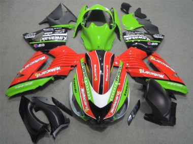 Rojo Verde Motocard Carenado Moto Kawasaki ZX14R ZZR 1400 06-11