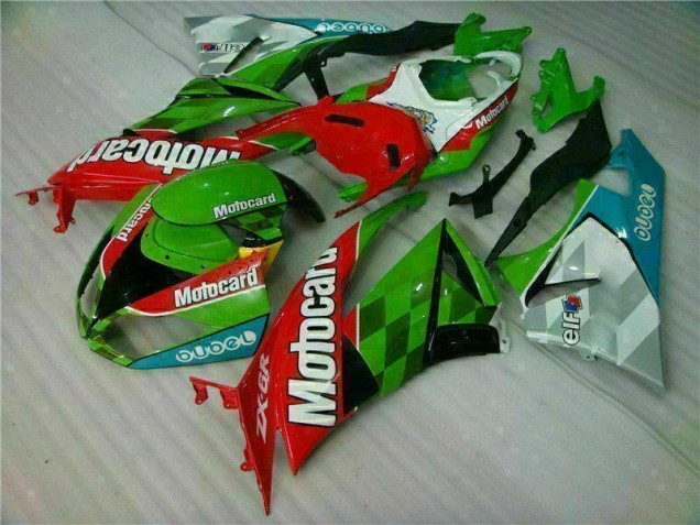 Rojo Verde Motocard Carenado Moto Kawasaki ZX6R 09-12 Rojo Verde Motocard Carenado Moto Kawasaki ZX6R 09-12