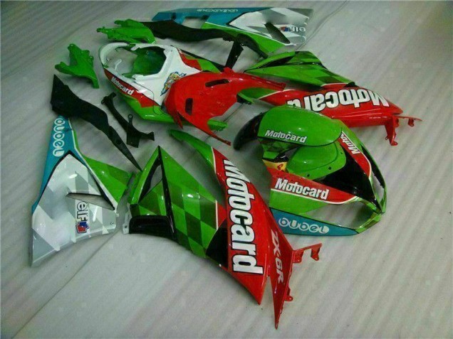 Rojo Verde Motocard Carenado Moto Kawasaki ZX6R 09-12 Rojo Verde Motocard Carenado Moto Kawasaki ZX6R 09-12