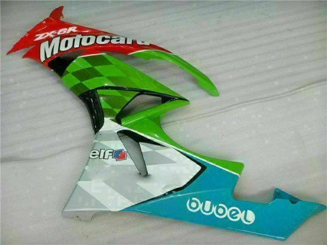 Rojo Verde Motocard Carenado Moto Kawasaki ZX6R 09-12 Rojo Verde Motocard Carenado Moto Kawasaki ZX6R 09-12