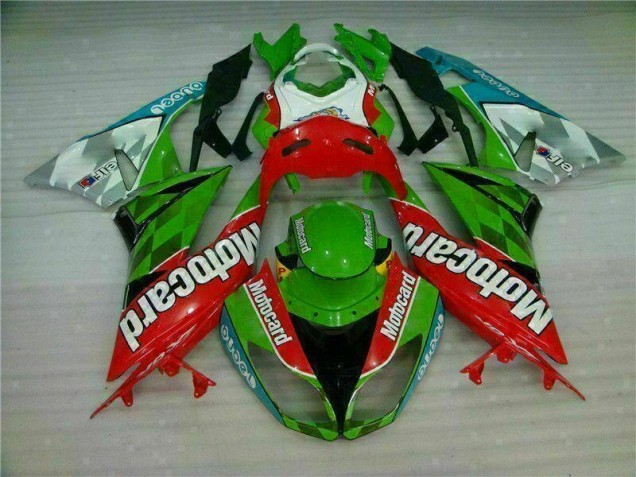 Rojo Verde Motocard Carenado Moto Kawasaki ZX6R 09-12 Rojo Verde Motocard Carenado Moto Kawasaki ZX6R 09-12