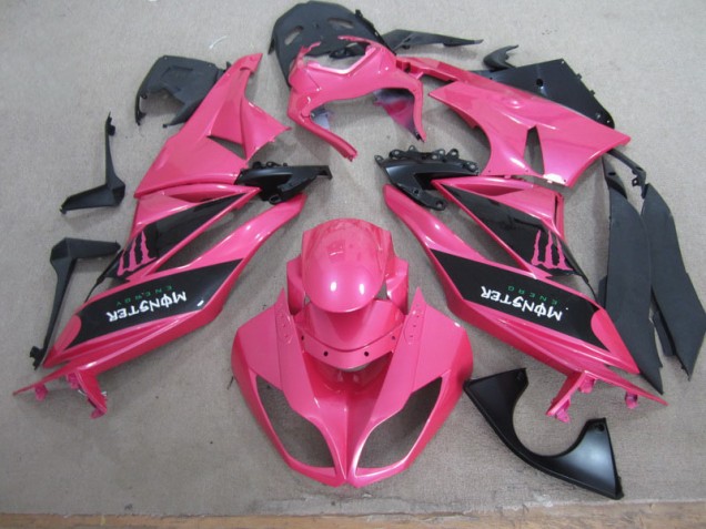 Rosa Negro Monster Carenado Moto Kawasaki ZX6R 09-12 Rosa Negro Monster Carenado Moto Kawasaki ZX6R 09-12
