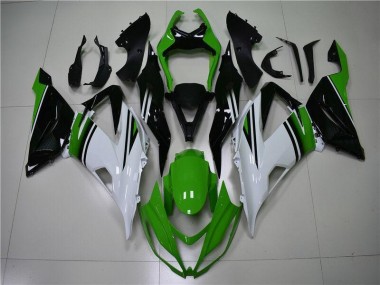 Verde Blanco Negro Carenado Moto Kawasaki ZX6R 13-18