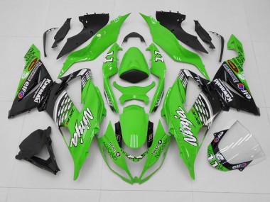 Verde Negro 11 Carenado Moto Kawasaki ZX6R 13-18