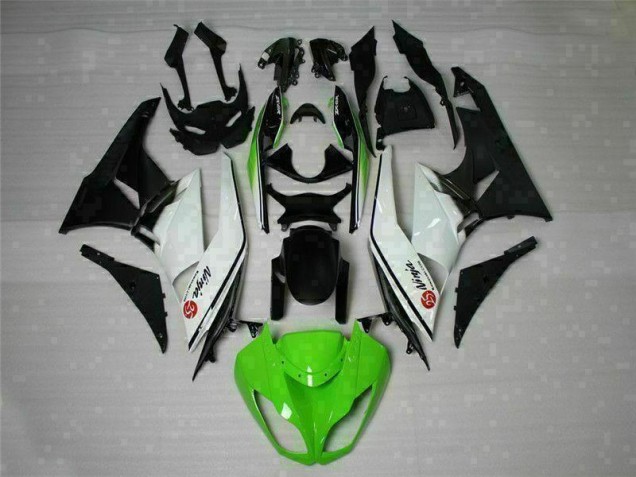 Verde Negro Blanco 25 Carenado Moto Kawasaki ZX6R 09-12 Verde Negro Blanco 25 Carenado Moto Kawasaki ZX6R 09-12