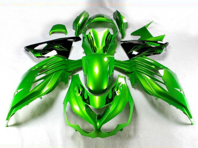 Verde Negro Carenado Moto Kawasaki ZX14R ZZR 1400 12-21 Verde Negro Carenado Moto Kawasaki ZX14R ZZR 1400 12-21