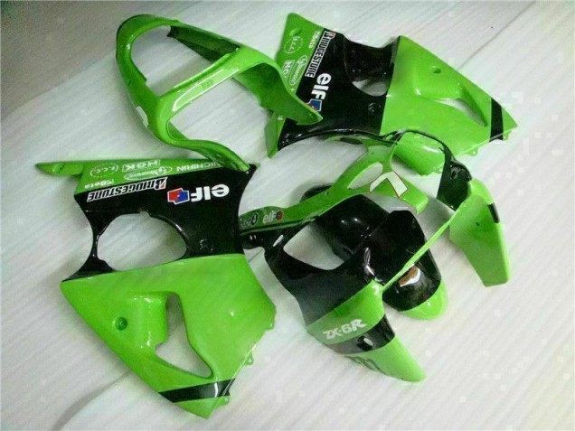 Verde Negro Inyección Kit Carenado Moto Kawasaki ZX6R 00-02