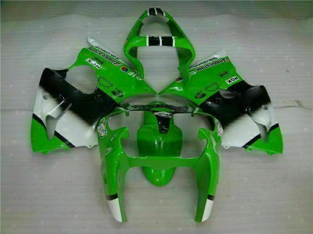 Verde Negro Inyección Kits Carenado Moto Kawasaki ZX6R 00-02