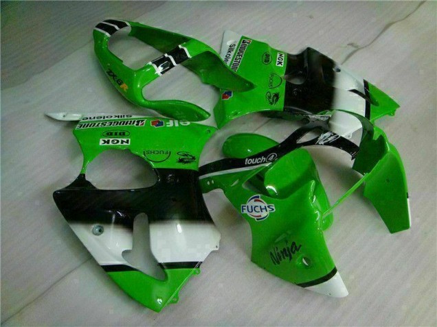 Verde Negro Inyección Kits Carenado Moto Kawasaki ZX6R 00-02