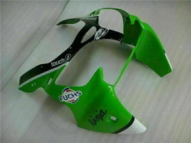 Verde Negro Inyección Kits Carenado Moto Kawasaki ZX6R 00-02